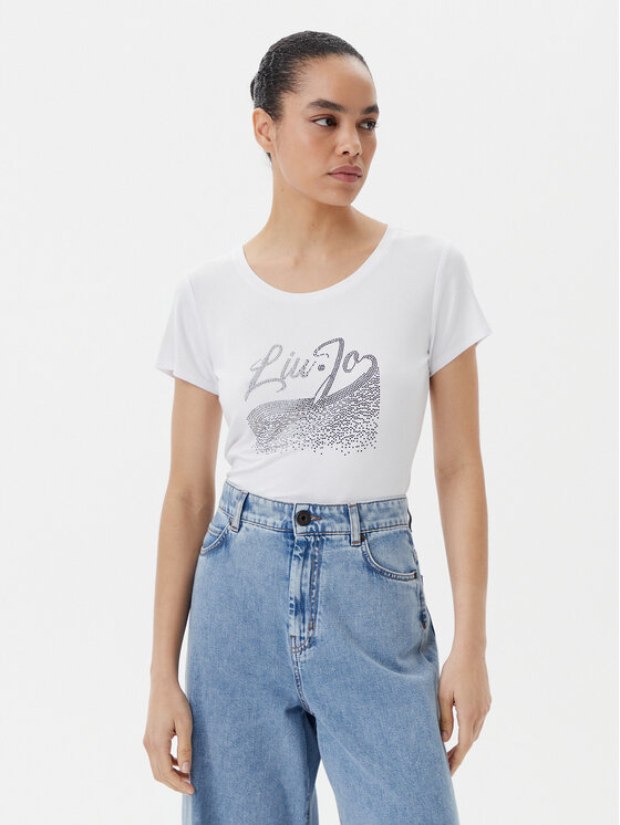 Liu Jo Beachwear T-shirt VA5157 JS360 Bianco Regular Fit, taglia : L