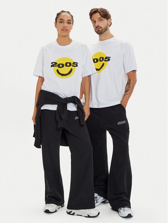 2005 2005 Tričko Unisex Smiley Biela Regular Fit