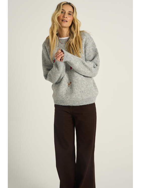 NAOKO NAOKO Sweter Cozy Tails Szary Regular Fit