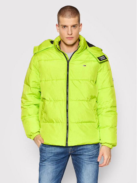 Tommy Jeans Пухено яке Essential DM0DM11730 Зелен Regular Fit