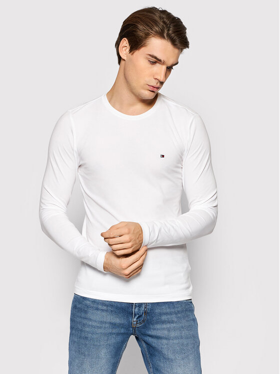 Tommy Hilfiger S dlhými rukávmi MW0MW10804 Biela Slim Fit