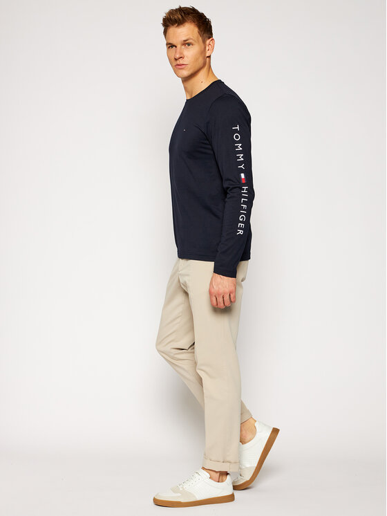 Tommy Hilfiger Tommy Hilfiger Longsleeve Logo MW0MW09096 Dunkelblau Regular Fit
