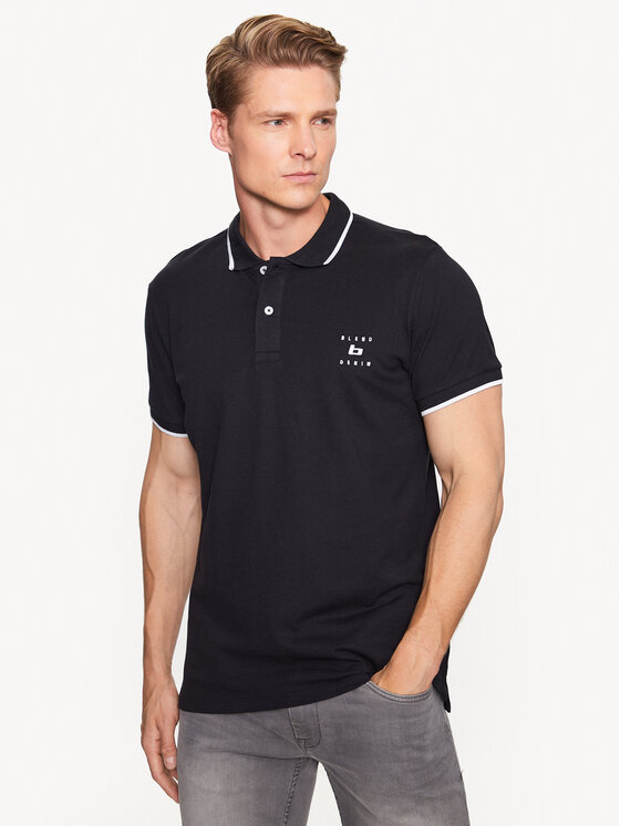 Blend Polo 20715178 Melns Regular Fit