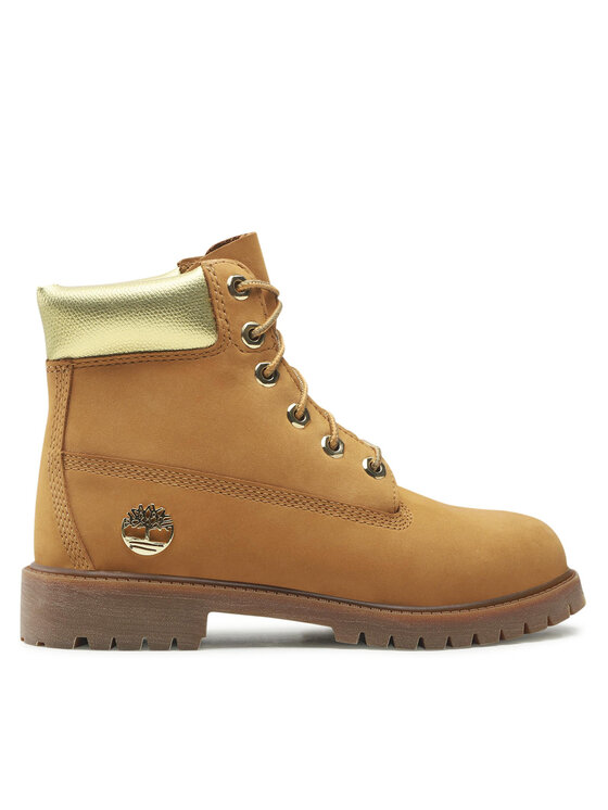 Trappers Timberland Premium 6 In Waterproof Boot TB0A5SZD2311 Wheat Nubuck W Gold