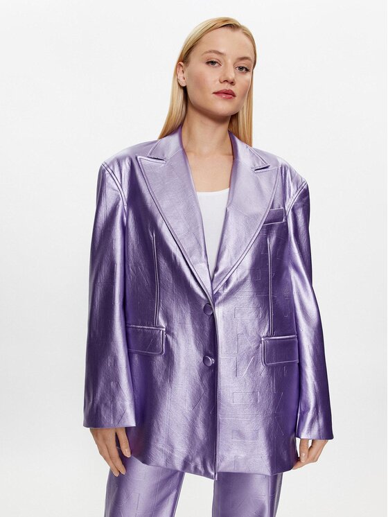 ROTATE ROTATE Zakó Embossed Pu 1000932225 Lila Oversize