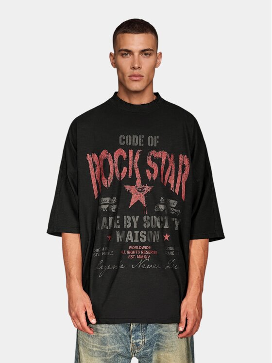 MADE BY SOCIETY MADE BY SOCIETY T-Shirt Underground - T17455 Czarny Basic Fit