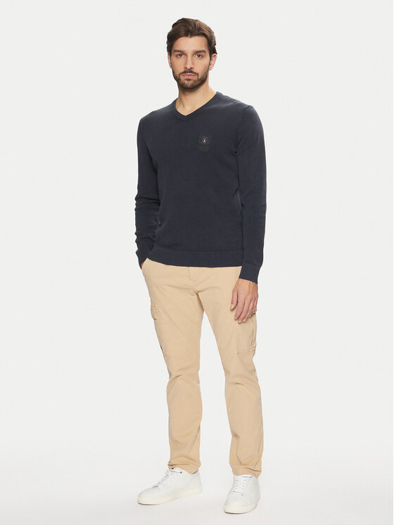 Aeronautica Militare Aeronautica Militare Longsleeve krekls 242MA1512L463 Tumši zils Regular Fit