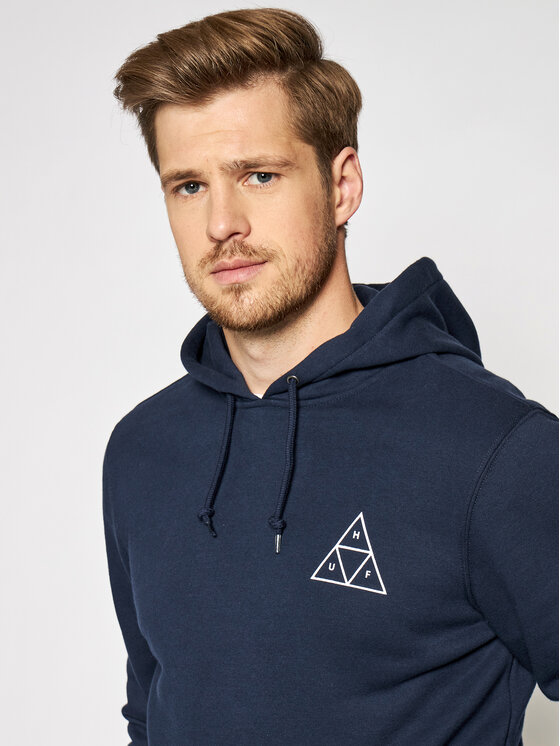 HUF HUF Pulóver Essentials Tt PF00100 Sötétkék Regular Fit