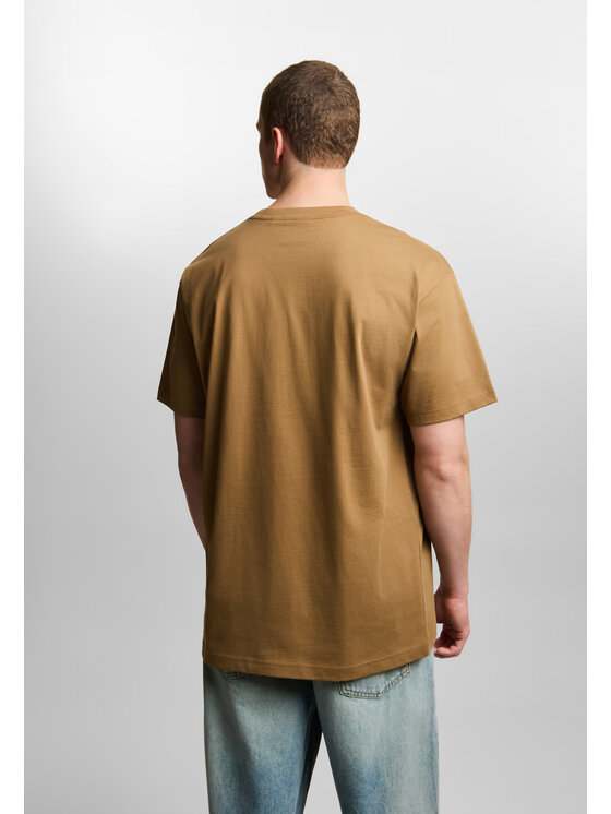 PROSTO. PROSTO. T-Shirt Big Log KL261MTEE1013 Beżowy ciemny Oversize