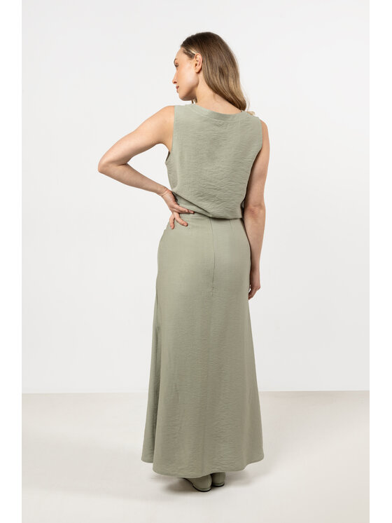 Awama Awama Spódnica A717 Zielony Basic Fit