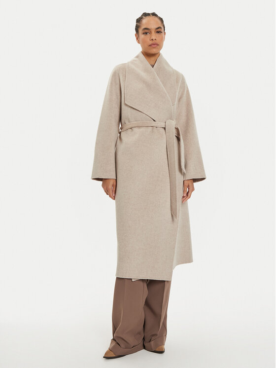 IVY OAK Cappotto di lana Carrie Rose IO111048 Beige Loose Fit, taglia : 42