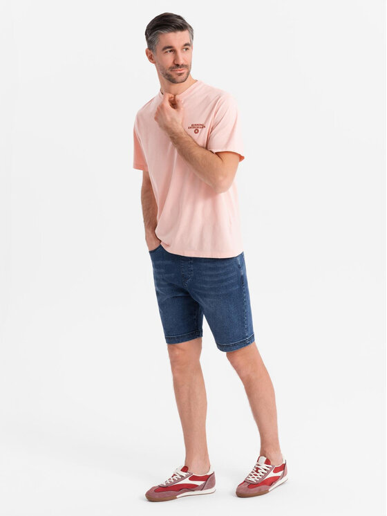 Ombre Ombre Szorty jeansowe OM-SRDS-0192 Granatowy Regular Fit