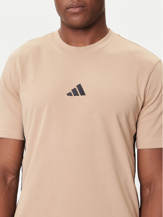 adidas adidas Tričko Essentials 3-Stripes JX0734 Béžová Regular Fit