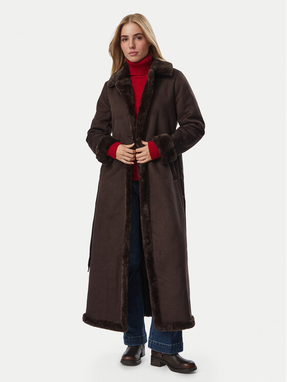 LAUREN RALPH LAUREN LAUREN RALPH LAUREN Kunstfellmantel 297P23461001 Dunkelbraun Regular Fit
