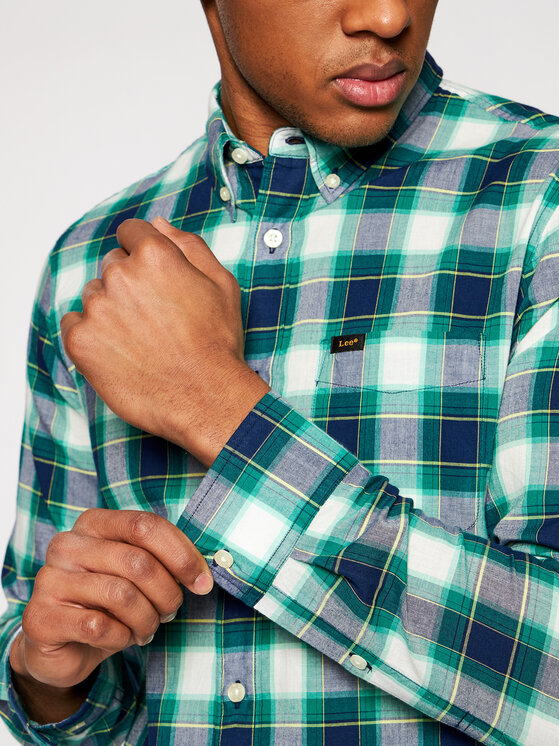 Lee Lee Hemd L880KSQD 112123228 Grün Regular Fit