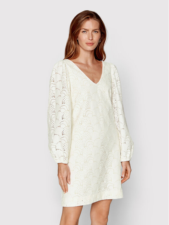 Samsøe Samsøe Letné šaty Anain F22200158 Biela Regular Fit
