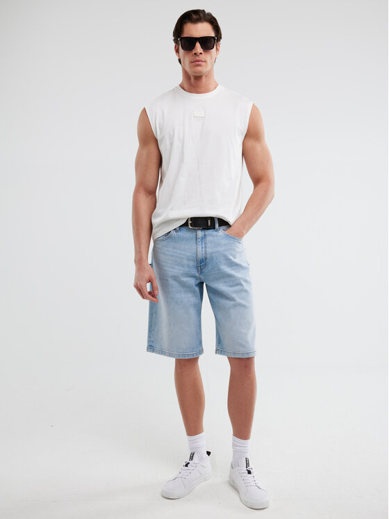 BIG STAR BIG STAR Szorty jeansowe ALEKSY WORKWEAR Niebieski Basic Fit