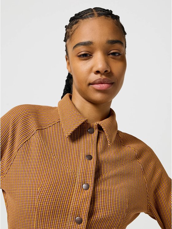 Wrangler Wrangler Sukienka codzienna SLIM FIT DRESS Brązowy Regular Fit