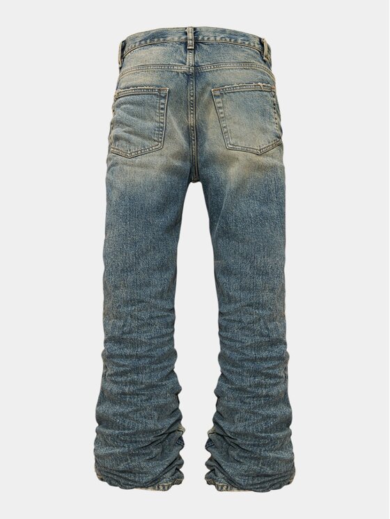 MADE BY SOCIETY MADE BY SOCIETY Spodnie materiałowe Jeans VANGUARD WIDE - P27230 Niebieski Basic Fit
