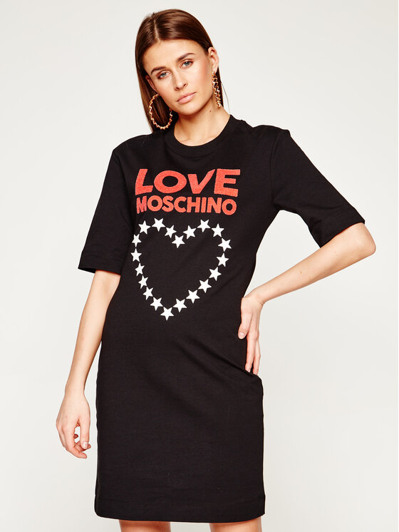 LOVE MOSCHINO Robe en tricot W5B4901E 2124 Noir Regular Fit Modivo