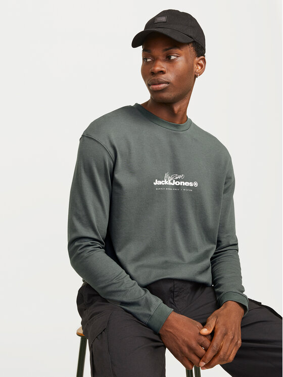 Jack&Jones Jack&Jones Majica z dolgimi rokavi Charlie 12265426 Siva Regular Fit