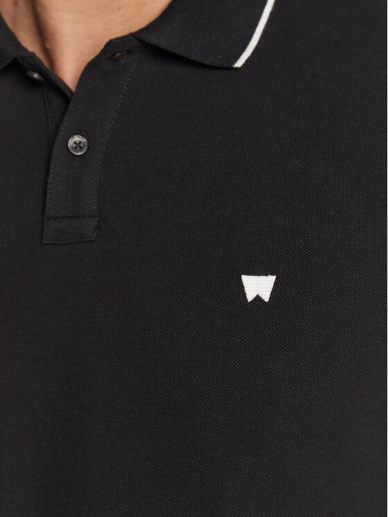 Wrangler Wrangler Polo W7BHK4100 112324468 Czarny Regular Fit