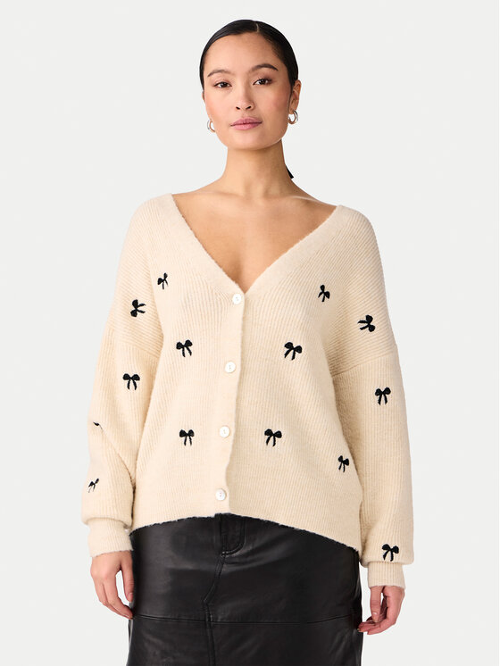 YAS YAS Кардиган Bow 26034899 Бежевий Regular Fit