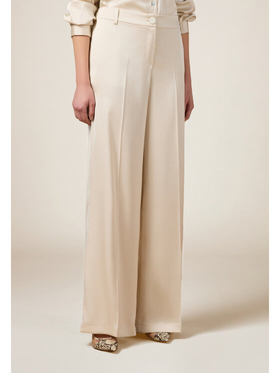 Oltre Oltre Pantaloni di tessuto P283J002373N011 Bianco Baggy Fit