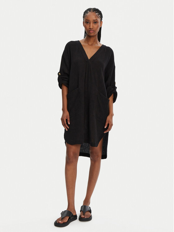 Seafolly Seafolly Plážové šaty Essential 54020-CU Černá Relaxed Fit