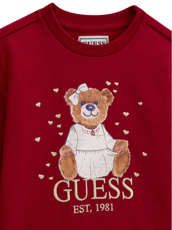 Guess Guess Džemperis ar kapuci K6BQ02 K5894 Bordo Regular Fit