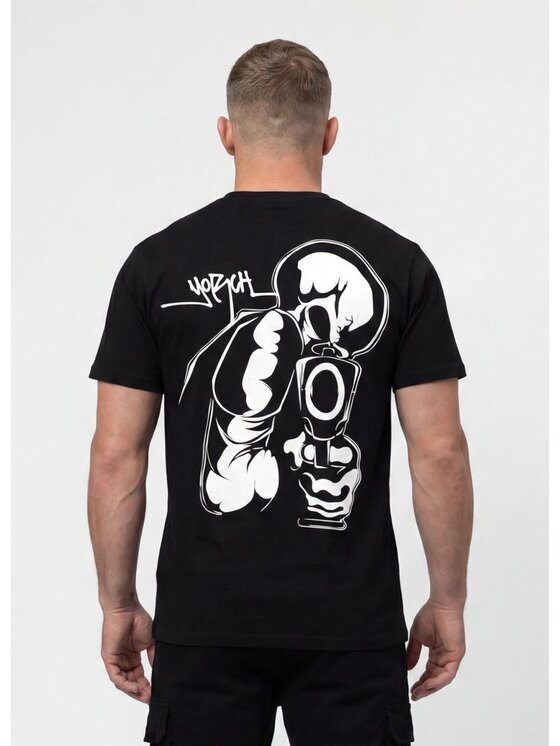 PITBULL PITBULL T-Shirt LA CAVALERA Czarny Regular Fit