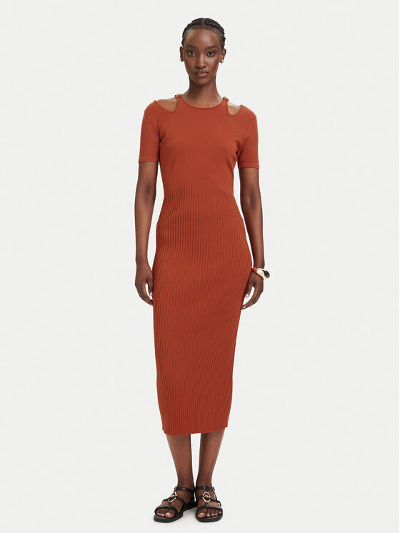 Fracomina Rochie tricotată FJ26SD5001K56501 Roșu deschis Slim Fit