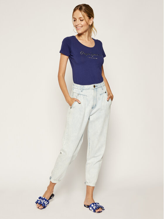 Pepe Jeans Pepe Jeans Marškinėliai PL504034 Tamsiai mėlyna Regular Fit