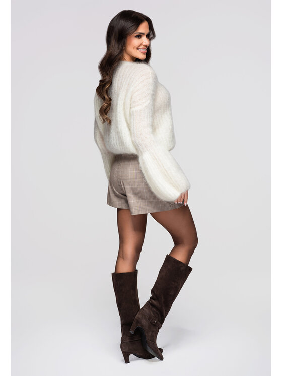 Ombre Ombre Sweter LW-SWSW-0117 Écru Regular Fit