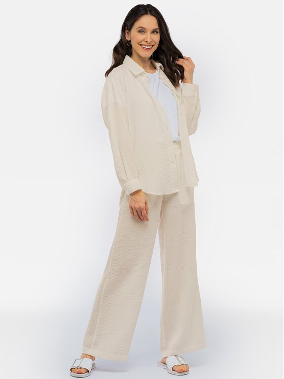 Perso Perso Súprava košele a nohavíc SET232811F Béžová Regular Fit