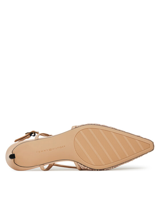 Tommy Hilfiger Tommy Hilfiger Sandale Mono Squared Toe Kitten Slingb FW0FW08746 Bež