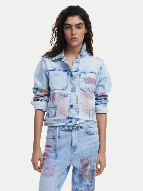 Desigual Desigual Geacă de blugi Los Angeles 25SWED03 Albastru Regular Fit
