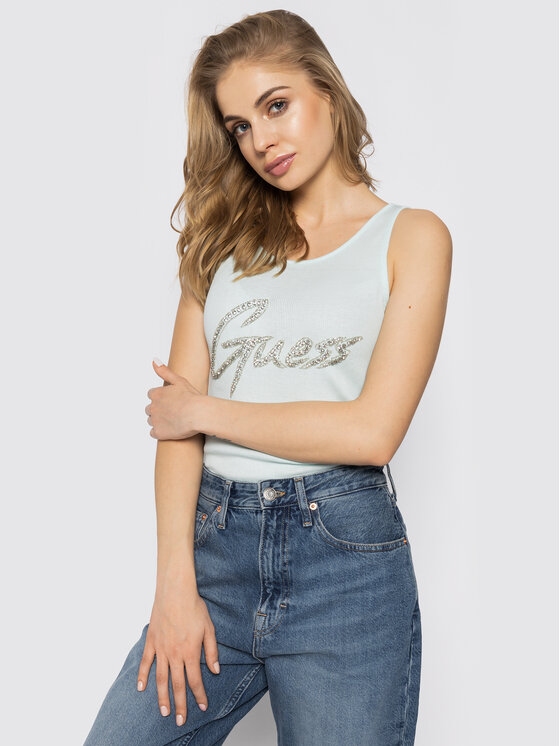 Guess Τοπ Babe W0GI73 K1810 Μπλε Regular Fit