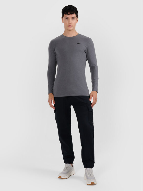 4F 4F Longsleeve NOS Szary ciemny Slim Fit