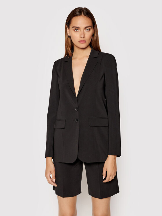 Patrizia Pepe Блейзър 8S0372/A6F5-K103 Черен Regular Fit