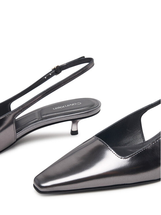 Calvin Klein Calvin Klein Pumps Kitten Heel Pump Sling Mirr Lth HW0HW03275 Silberfarben