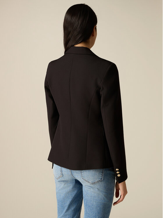 Oltre Oltre Marynarka Q817R004616N033 Czarny Slim Fit