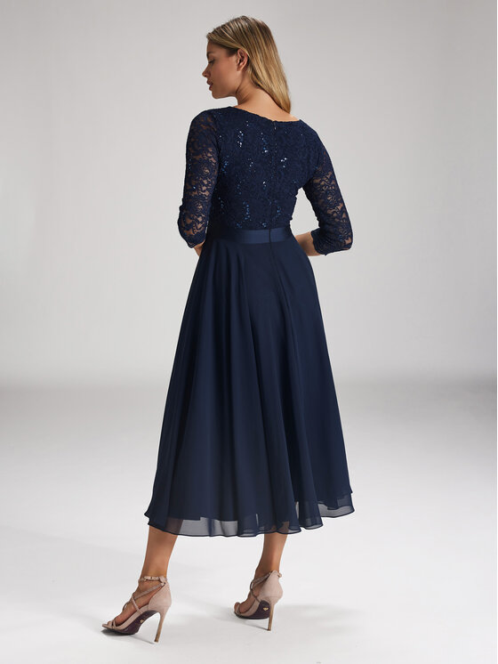Swing Swing Kokteilinė suknelė 5AE29100 Tamsiai mėlyna Regular Fit