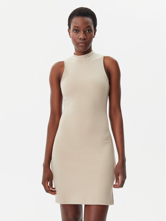 Calvin Klein Jeans Calvin Klein Jeans Kleid für den Alltag Logo J20J225290 Beige Slim Fit