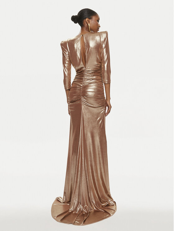 Babylon Babylon Rochie de seară S00858 Auriu Slim Fit