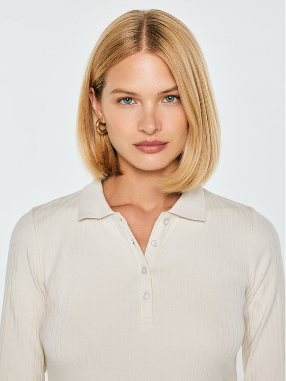 BIG STAR BIG STAR Bluzka DELFINA Kremowy Slim Fit