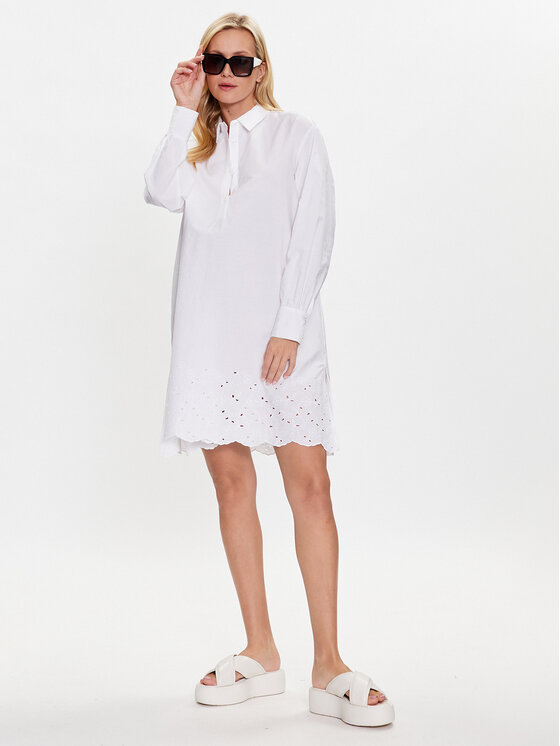 United Colors Of Benetton United Colors Of Benetton Ikdienas kleita 481YDV04I Balts Regular Fit