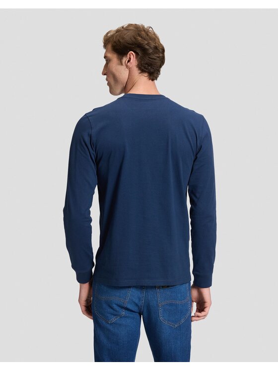 Lee Lee T-Shirt LS PATCH LOGO TEE Niebieski Regular Fit