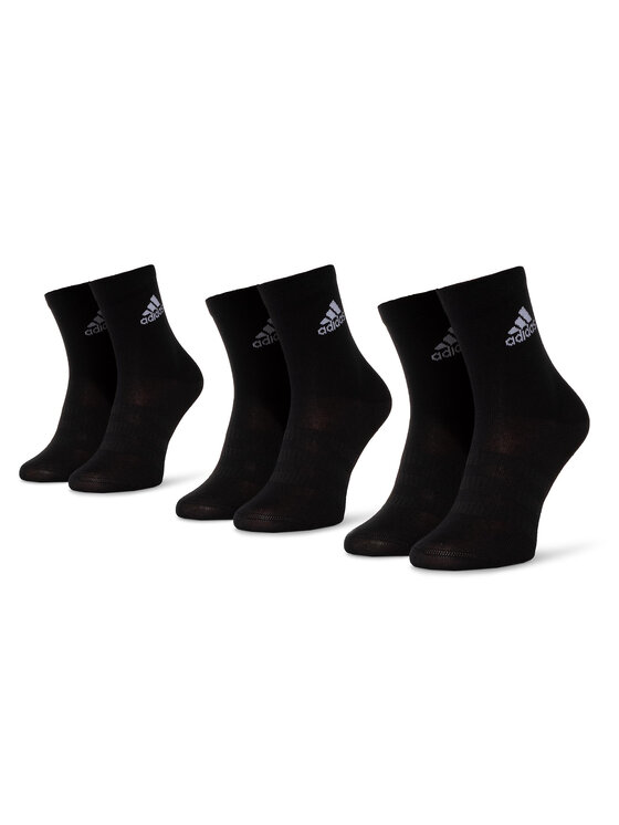 Set de 3 perechi de șosete medii unisex adidas Light Crew 3pp DZ9394 Black/Black/Black