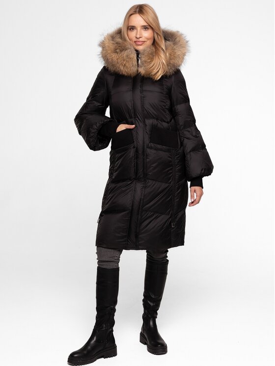 Perso Perso Kurtka damska BLH252519FXR Czarny Regular Fit